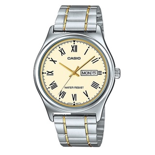 นาฬิกาCasio นาฬิกาข้อมือ ผู้ชาย  สายสแตนเลส รุ่น MTP-V006SG-9B ( Gold/Silver ) ประกันศูนย์ 1 ปี จากร้าน henghengwatch