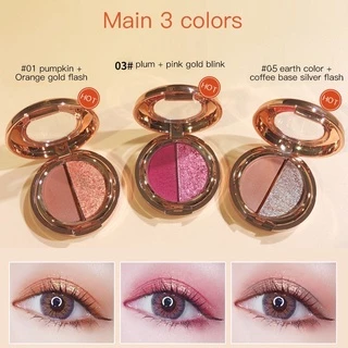 อายแชโดว์ทูโทน/สีฟักทอง เอิร์ธคัลเลอร์ แมทท์ โกลด์ กลิตเตอร์อายแชโดว์พาเลท