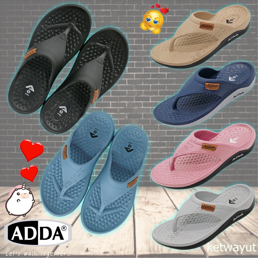 รองเท้าแตะแบบสวม รองเท้าแตะหูหนีบ ใส่ลำลองผู้หญิง Adda 5TD63