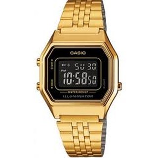 CASIO Standard รุ่น LA-680WGA-1BDF สีทอง จอดำ ประกันศูนย์ cmg