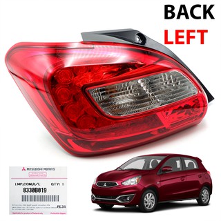 ไฟท้าย+ปลั๊ก พร้อมหลอดไฟ รุ่น LEDs ของแท้ ข้างซ้าย 1ชิ้น สีแดง+ใส Mitsubishi Mirage Hatchback Space Star LA ปี 2016-2019