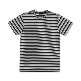 SLUM LTD - PINK DOLPHIN PLUS STRIPE TEE Black