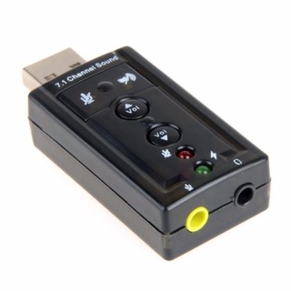 External USB 2.0 Channel 7.1 3D Virtual Audio Sound Card Mic Adapter Laptop PC