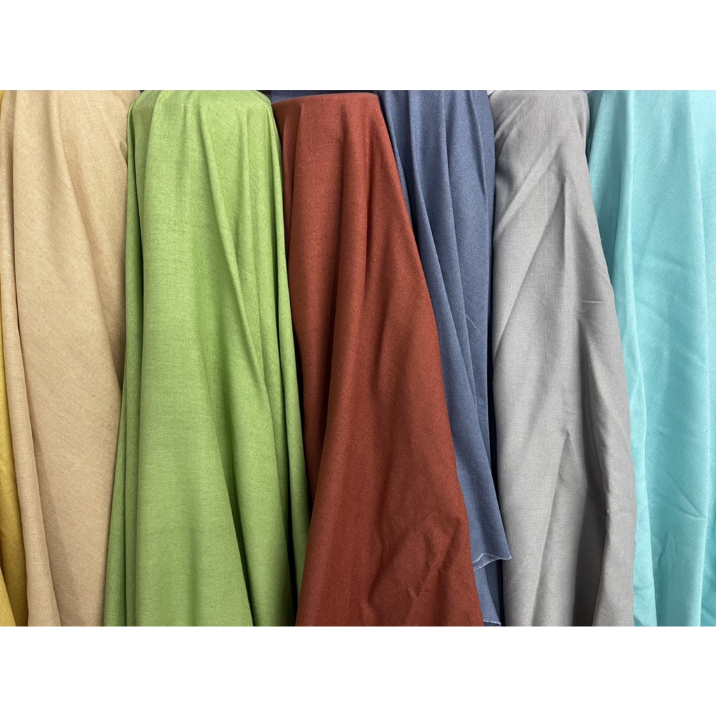 ผ้าเมตร ผ้าลินินผสมฝ้าย ผ้าฝ้าย สำหรับตัดเสื้อ หน้ากว้าง 55 นิ้ว