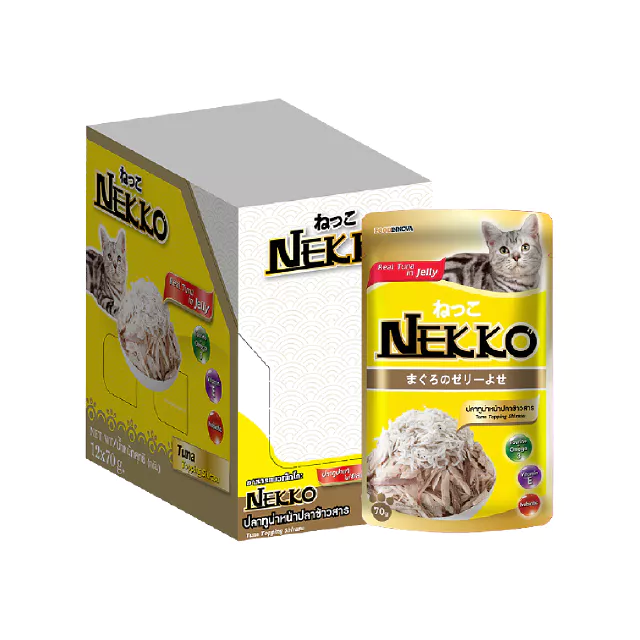 ใน Live ลด 40% NEKKO อาหารเปียกแมว เน็กโกะ ผลิตจากเนื้อปลาแท้ 100% เพื่อสุขภาพที่ดีของแมว (งดคละรส)