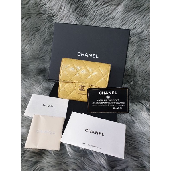chanel hace yellow wallet mini