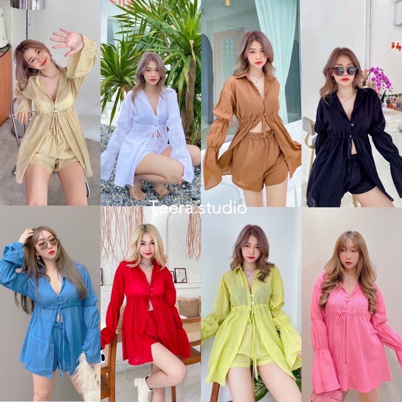 Teera Studio ชุดเซ็ทสองชิ้นกึ่งมินิเดรส