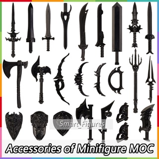 อุปกรณ์เสริมของ Minifigures Red Queen Frostmourne Chaos Blade Warcraft Bow Axe Lionheart Shield มินิฟิกเกอร์ MOC