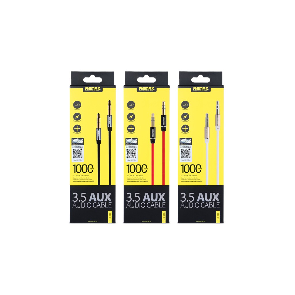 Remax 3.5 AUX RL - L100 (1M) - สาย aux สายเชื่อมต่อแบบ AUX ขนาด 3.5mm 2 ด้าน