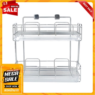 ชั้นแขวนวางแก้วสเตนเลสพร้อมถาด2ชั้นKECH ชั้นวางของในครัว STAINLESS STEEL HANGING SHELF WITH TRAY KECH 2-TIER