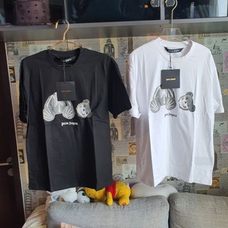 Palm Angels (พร้อมส่งในไทยทุกสีทุกไซส์) Teddy Bear &amp; docked crocodile print T-Shirt 2022 ตุ๊กตาซี่โครงกระดูก