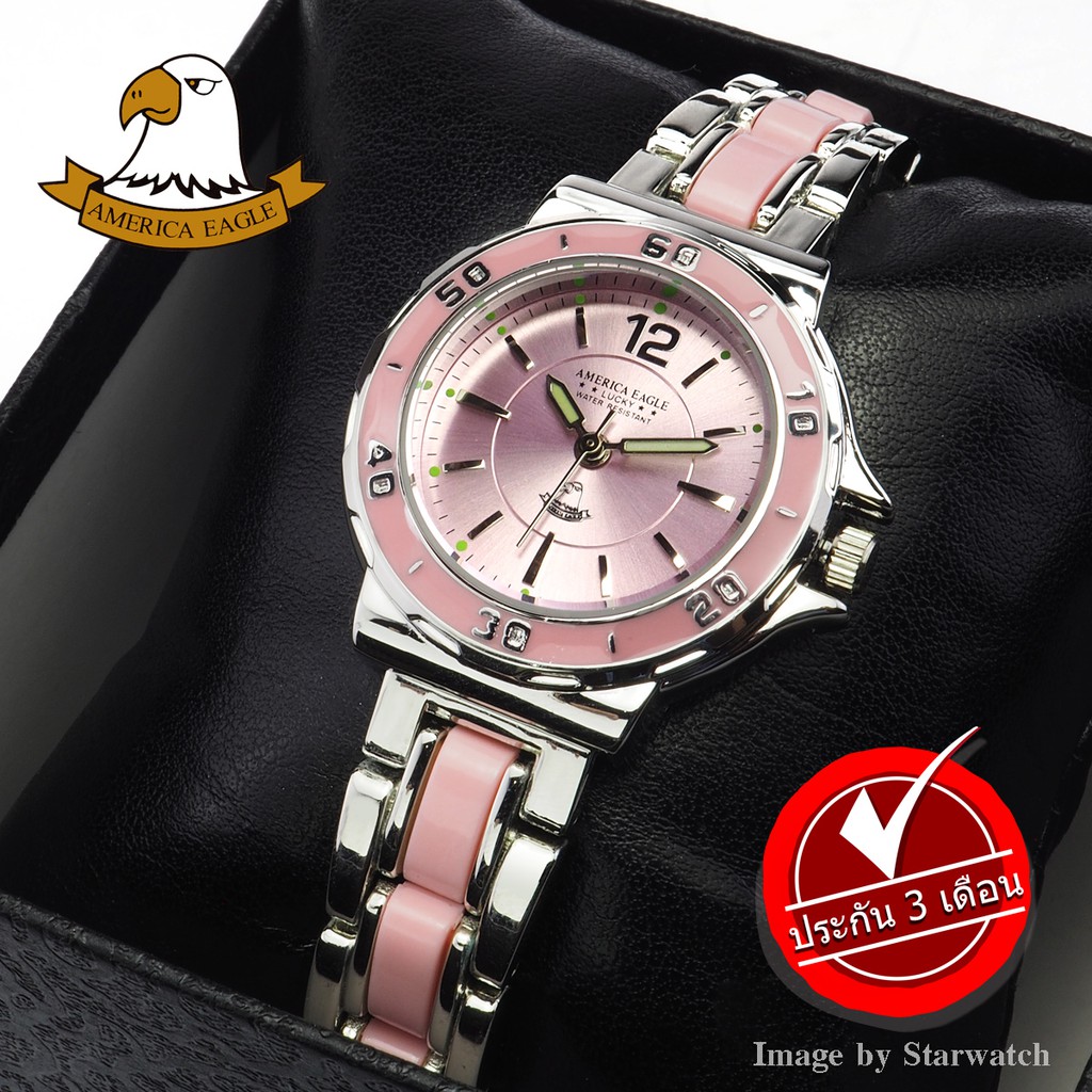 GRAND EAGLE นาฬิกาข้อมือผู้หญิง สายสแตนเลส รุ่น AE8012L – SILVER/PINK