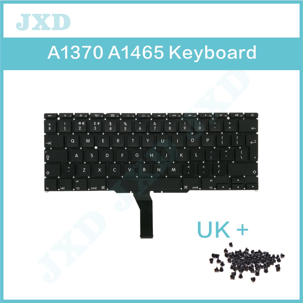 Macbook ใหม่สําหรับ Apple Air 11 "A1370 A1465 UK เปลี่ยนคีย์บอร์ดพร้อม Backlight 2011-2015 ปี pxa3 "