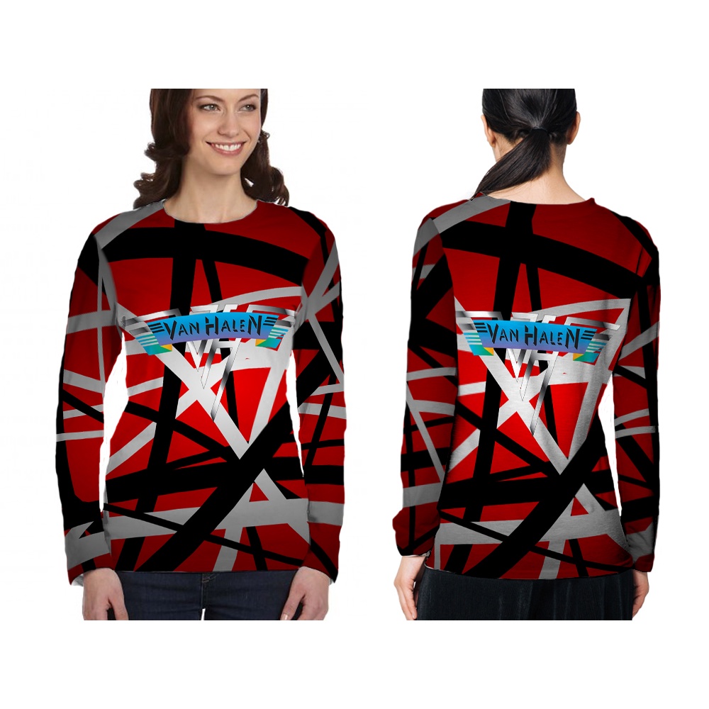 [TiniShop] Van Halen เสื้อยืดผู้หญิง / Van Halen เสื้อยืดแขนยาวผู้หญิง 3D พิมพ์เต็ม