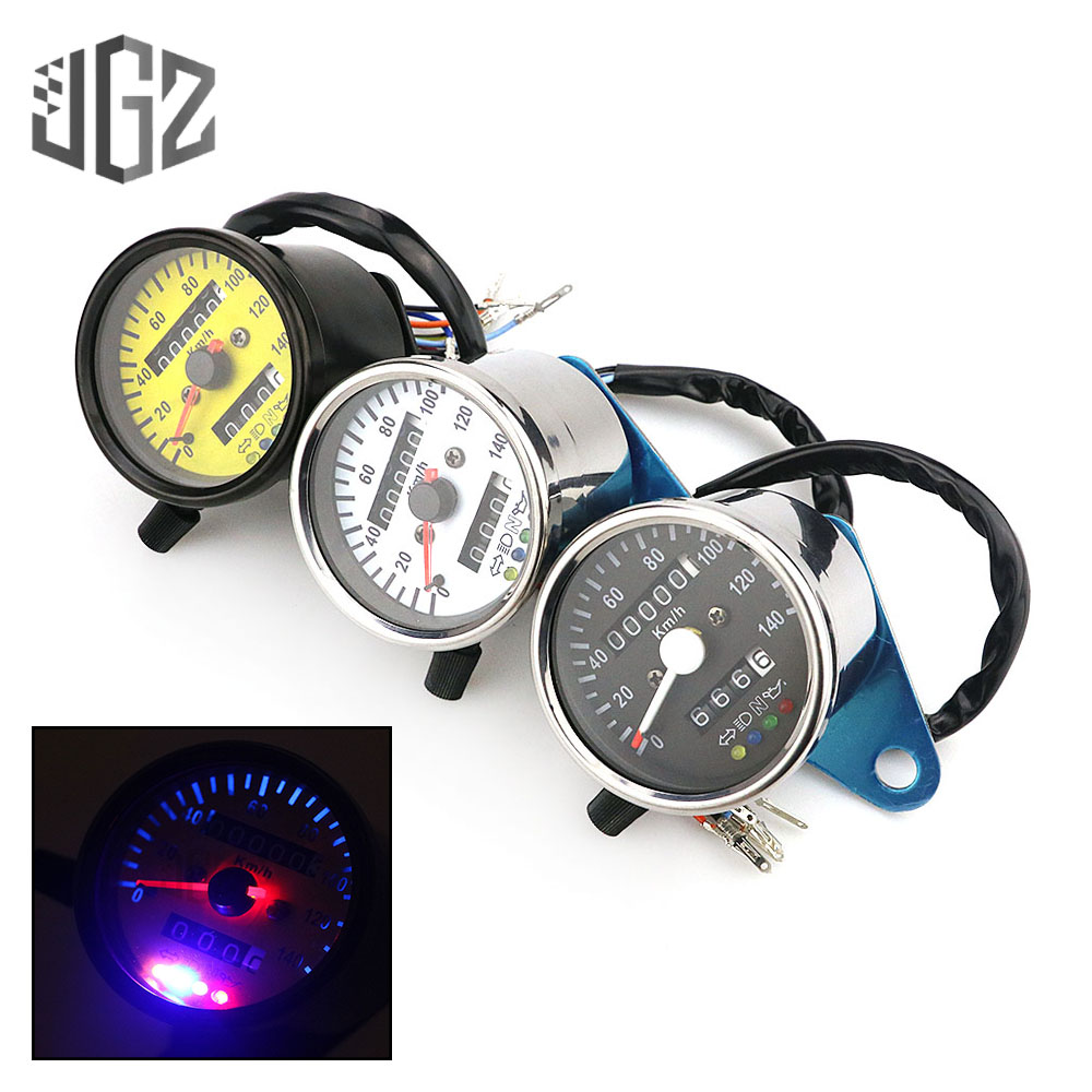 เรือนไมล์แต่ง สำหรับมอเตอร์ไซค์คลาสสิค มอเตอร์ไซค์ วัดระยะทาง สีดำ Motorcycle Dual Odometer Speedome