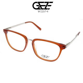 กรอบแว่นตา GEZE รุ่น YC2217-C4 สีน้ำตาลชา น้ำหนักเบา ใส่สบาย Vintage พร้อม ตัดแว่นสายตาราคาถูก