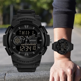 ราคาSANDA Men Fashion Sport Watch ทหาร นาฬิกากันน้ำแบบมัลติฟังก์ชั่น Dual แสดงผล Men Watch