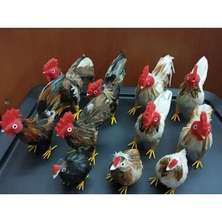 ตุ๊กตาไก่ขน (ของตกแต่ง ของแก้บน ) ทำด้วยขนไก่จริง ขนาดต่างๆ