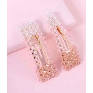 Crystal hair clip (2pcs.) กิ๊ฟติดผม ติดแล้วสวยหรูดูแพง  เซต 2 ชิ้น น่ารักมากกค่ะ💗