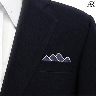 ANGELINO RUFOLO Pocket Square(ผ้าเช็ดหน้าสูท) ผ้าไหมทอผสมคอตตอนคุณภาพเยี่ยม ดีไซน์ Classic