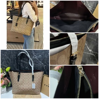 พร้อมส่ง กระเป๋า COACH MOLLIE TOTE IN SIGNATURE CANVAS  COACH 1665 SHOPPINGBAG กระเป๋าทรงช้อปปิ้ง