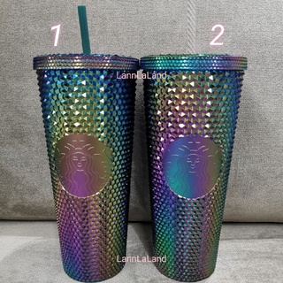 📣Rare Item📣 Starbucks Oil Slick Studded แก้วหนาม สตาร์บัคส์ แมลงทับ ไทย จีน 🇨🇳🇹🇭