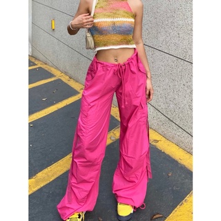 💘 Magenta Cargo Pants 💘 กางเกงคาร์โก้ สีชมพู ผูกเอว  _Gioia.991  ( #gii456 )