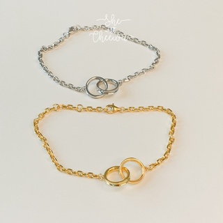 She with Cheewa | silver925 | kira bracelet สร้อยข้อมือเงินแท้ มินิมอล วงกลมคล้องกัน