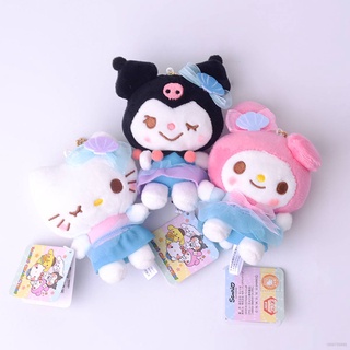 พวงกุญแจ จี้ตุ๊กตา Hello Kitty Mymelody Kuromy Sanrio Ocean Series ของเล่นสําหรับเด็ก