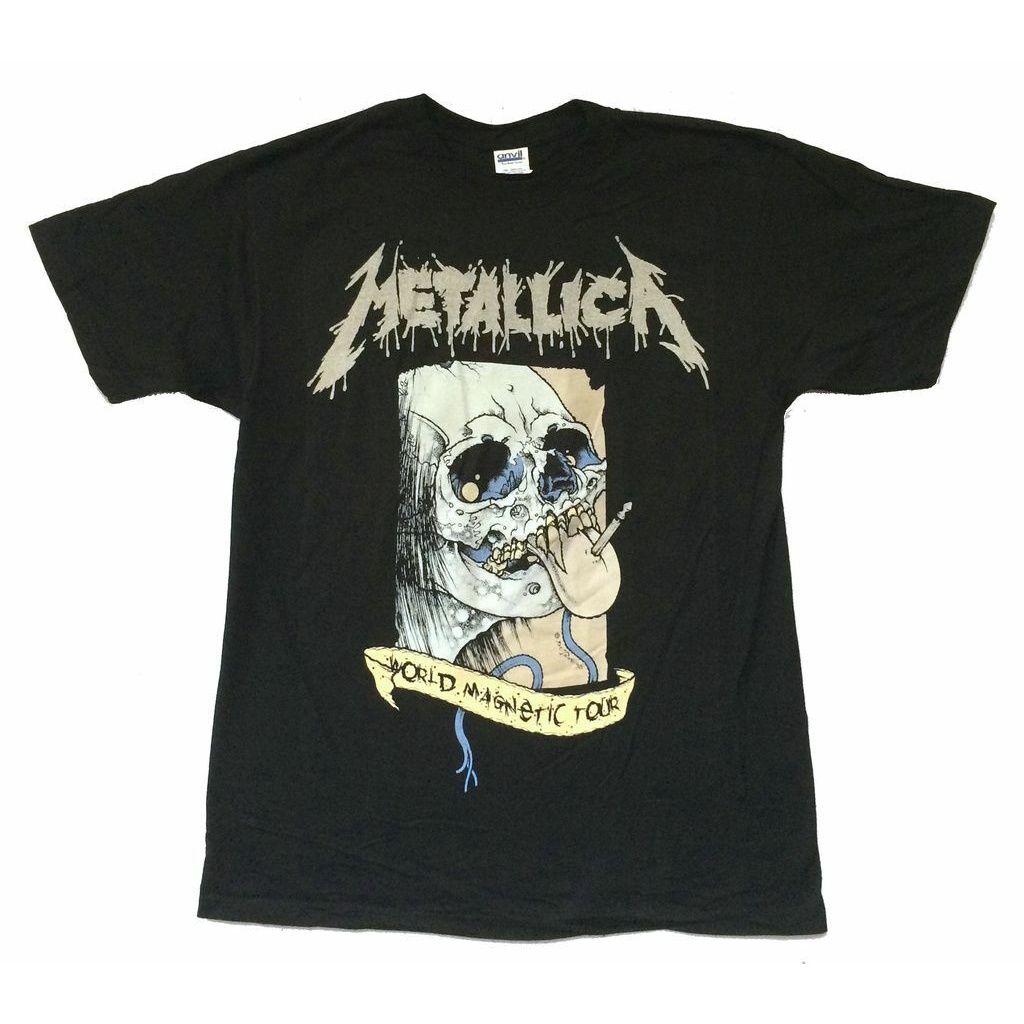 oversize T-shirt เสื้อยืด พิมพ์ลายกราฟิก Metallica Soiree Pushead Skull Death Magnetic 2009 สําหรับผู้ชาย S-5XL