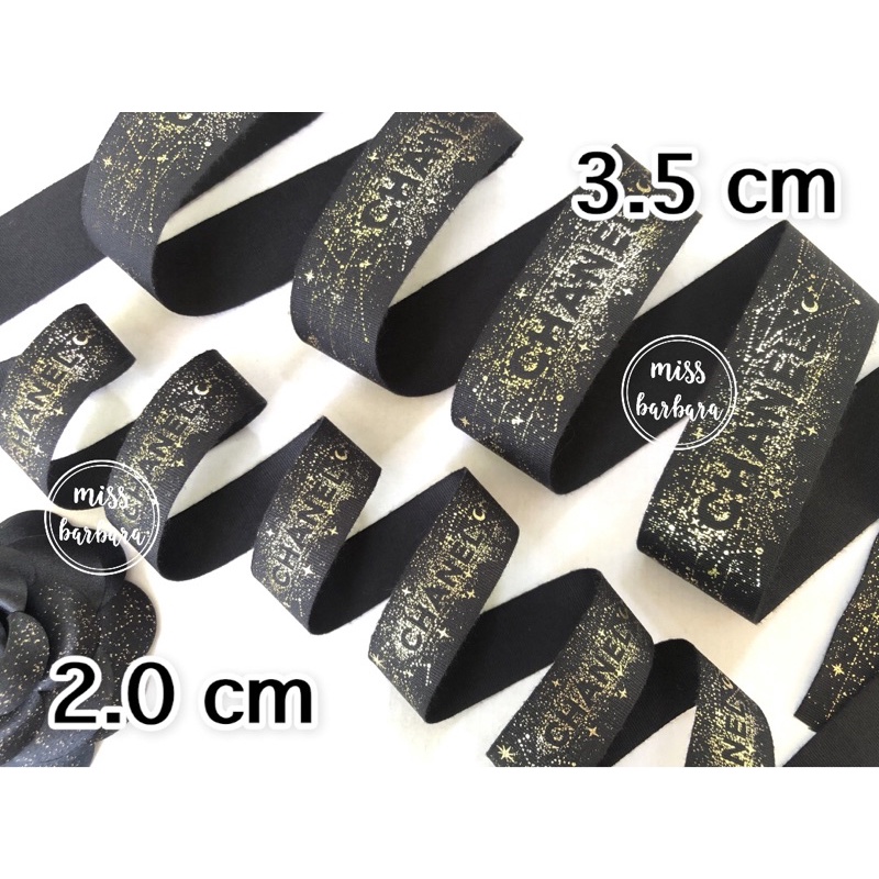 ริบบิ้นชาแuลสีดำ คอลเลคชั่นปลายปี 2021 ขนาด 2.0และ3.5 cm(ราคาไม่รวมดอกไม้)