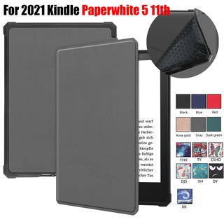 ใหม่ เคสแท็บเล็ตหนัง PU ฝาพับแม่เหล็ก สําหรับ Kindle 11th Gen 6.8 นิ้ว M2L3EK M2L4EK Paperwhite 5 KPW5