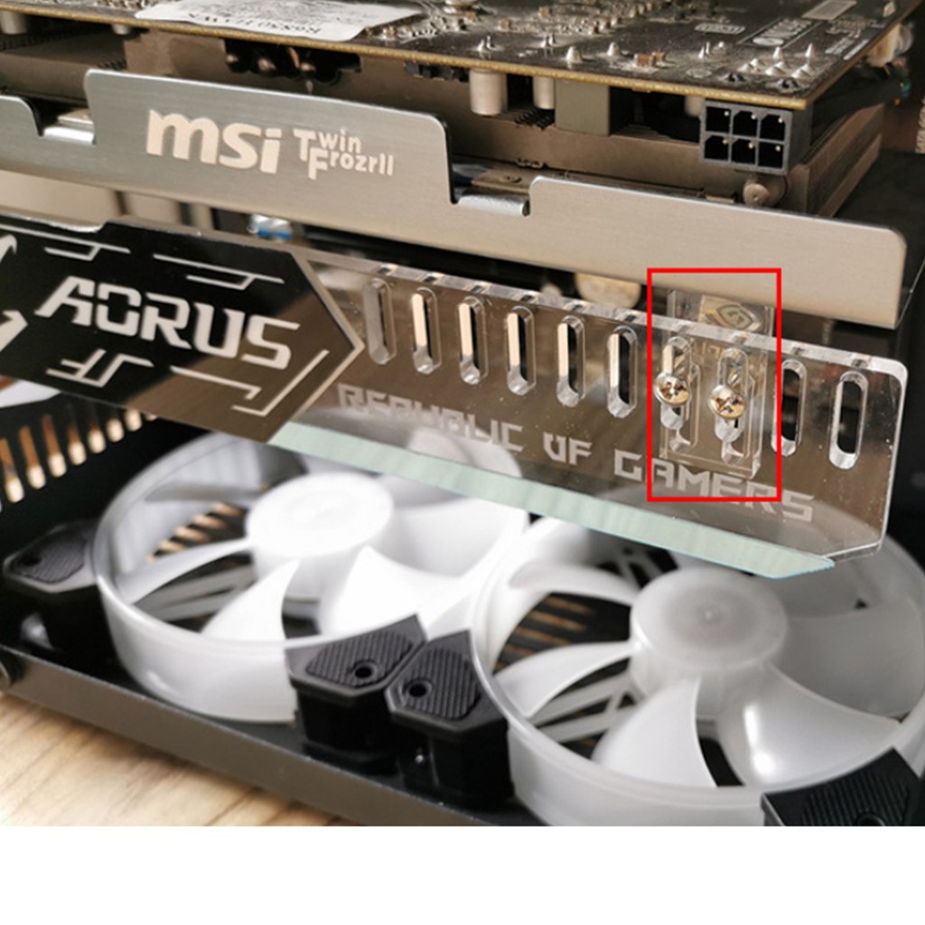 ROG ค้ำการ์ดจอ RGB​ VGA Support RGB หัว4Pin เสียบPSUได้เลย ลาย ROG Republic Of Gamers - รูปที่ 3