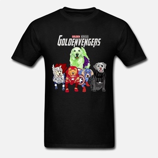 เสื้อยืดผ้าฝ้ายพิมพ์ลายเสื้อยืด พิมพ์ลาย Golden Retriever Goldenvengers