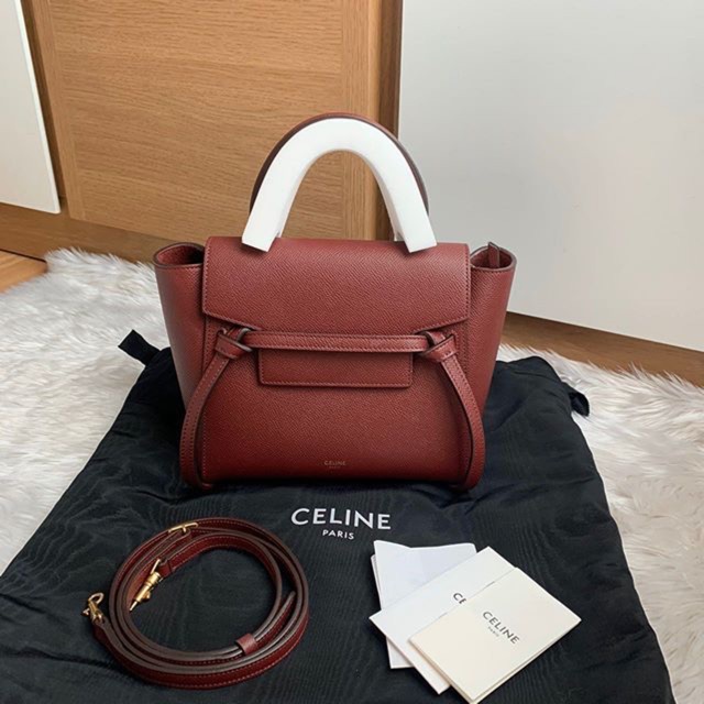 Unused‼️ Celine nano belt bag 2019 สี light burgundy สภาพใหม่ ไม่เคยใช้งานค่ะ สีสวยผู้ดีมาก อะไหล่ยังซีล