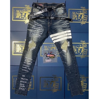 ✅ของแท้100✅ Hold’em denim “quotes” jeans