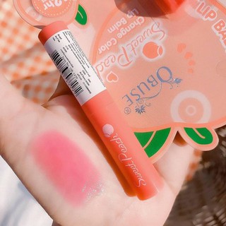 Obuse sweet peach lip balm🍑ลิปสติกแบรนด์แท้ เป็นลิปปามบำรุงปาก✨