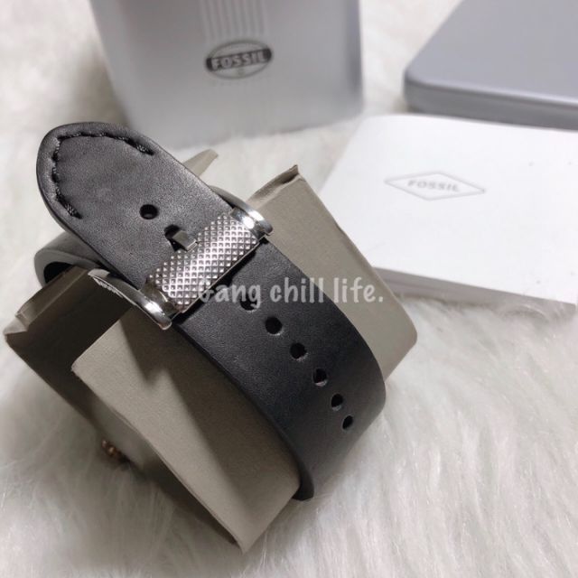 ORIGINAL Fossil ME3082 Modern Machine Automatic Black Leather Mens ...