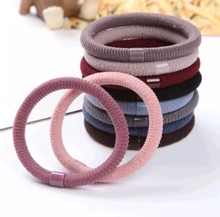 (10 เส้น) ยางรัดผมสไตล์เกาหลี <เส้นยางหนานุ่ม> ☆ ชุดคละ10สี / ดำล้วน☆