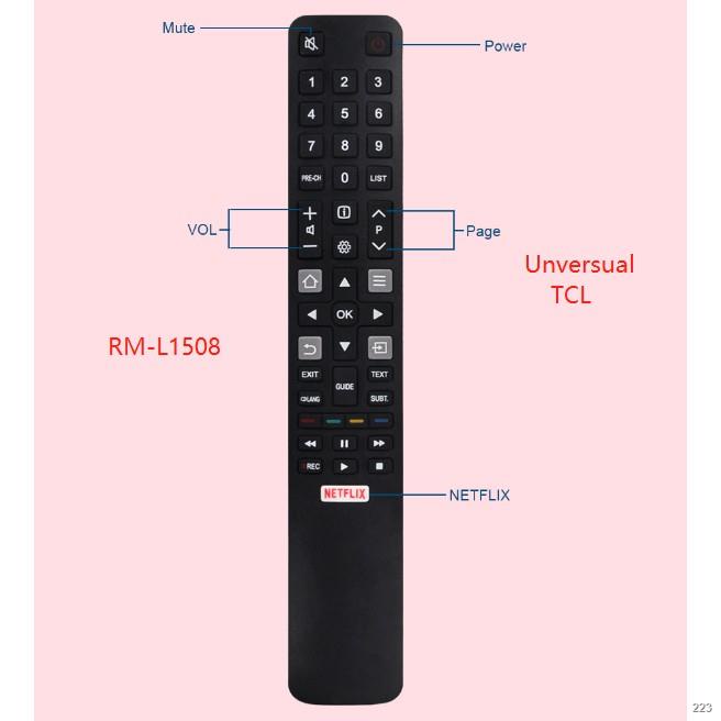 Huayu RM-L1508 + TCL สมาร์ททีวีรีโมทคอนโทรลพร้อมปุ่ม Netflix ใช้สําหรับ 49C2US55C2US RC802N YUI1RC80