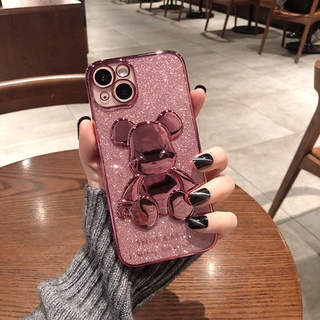 เคสโทรศัพท์มือถือ ลายหมีแวววาว แฟชั่น สําหรับ iphone Xs Max X Xr iphone 11 12 13 Pro Max SE2020 7 8 Plus