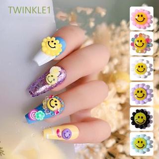 Twinkle1 อุปกรณ์ตกแต่งเล็บลายดอกทานตะวัน Diy หลายสีสันสําหรับตกแต่งเล็บ