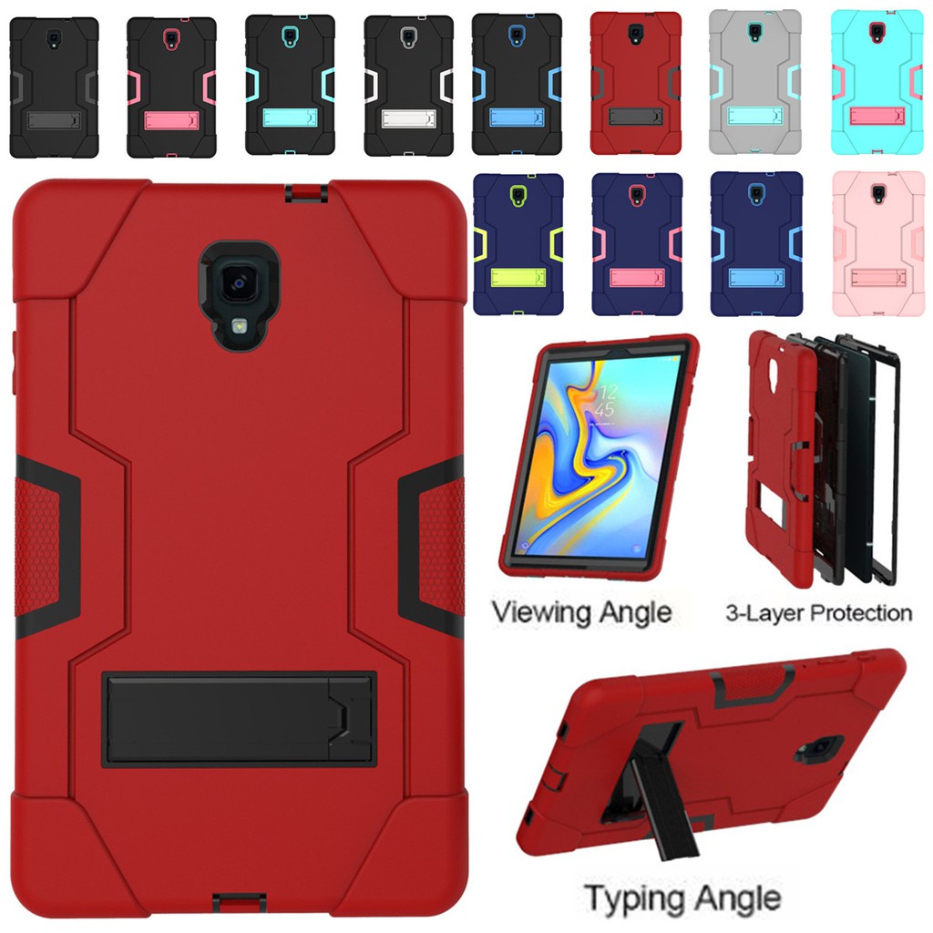 Samsung Galaxy Tab A 10.5 2018 SMT590 T595 T597 เคสหุ้มเกราะหนาหลายชั้นพร้อมขายึดแท็บเล็ตสี