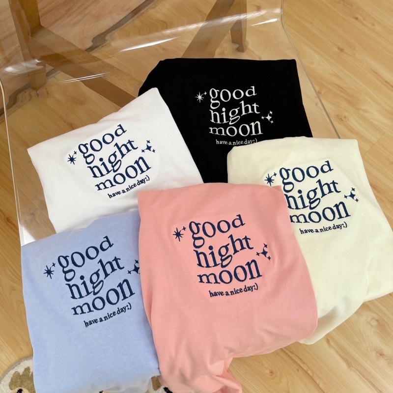 Sugarbeetshop | F47 Good night moon เสื้อโอเวอร์ไซต์ oversize เสื้อยืดผ้า cotton