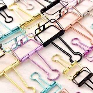 8 สีตัวเลือกกลวงโลหะเก็บคลิปหางยาวเครื่องผูกสี ส/ม/ล บิลคลิป…