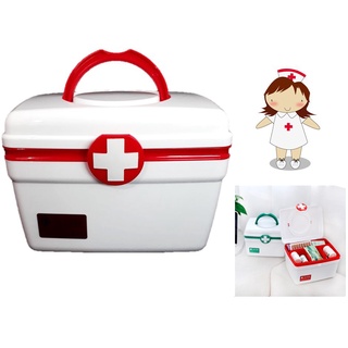 กล่องยา ปฐมพยาบาล 2 ชั้น 2-Layer First Aid Kit Box Medicine Storage (มีไซส์ และ สีให้เลือก)