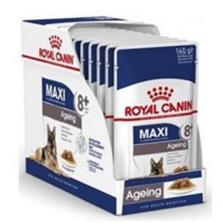 Royal Canin Maxi Ageing 8+ Gravy Pouch อาหารสุนัข พันธุ์ใหญ่ 140g x10 ซอง อาหารเปียก สุนัขแก่ dog