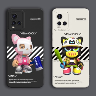 Baseball Bear Case Vivo Y15S Y15C Y17 Y15 Y12 Y3 Y11 2019 Y50 Y30 Y30i Y01 4G Rabbit Painted Cartoon 3D Soft TPU Phone Cover