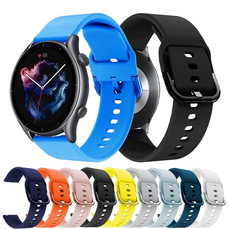 สายนาฬิกาข้อมือซิลิโคน 20 มิลลิเมตร 22 มิลลิเมตรสําหรับ Amazfit GTR 3 / 3 Pro / GTR 2