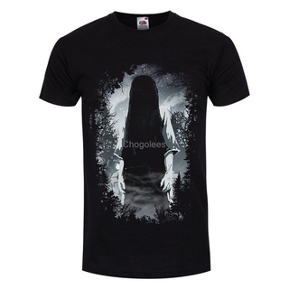 [อินส์] ซาดาโกะ ซิลูเอตต์ เสื้อยืดลําลองสีดําสีดํา 100% ผ้าฝ้าย กิลแดน 4I#